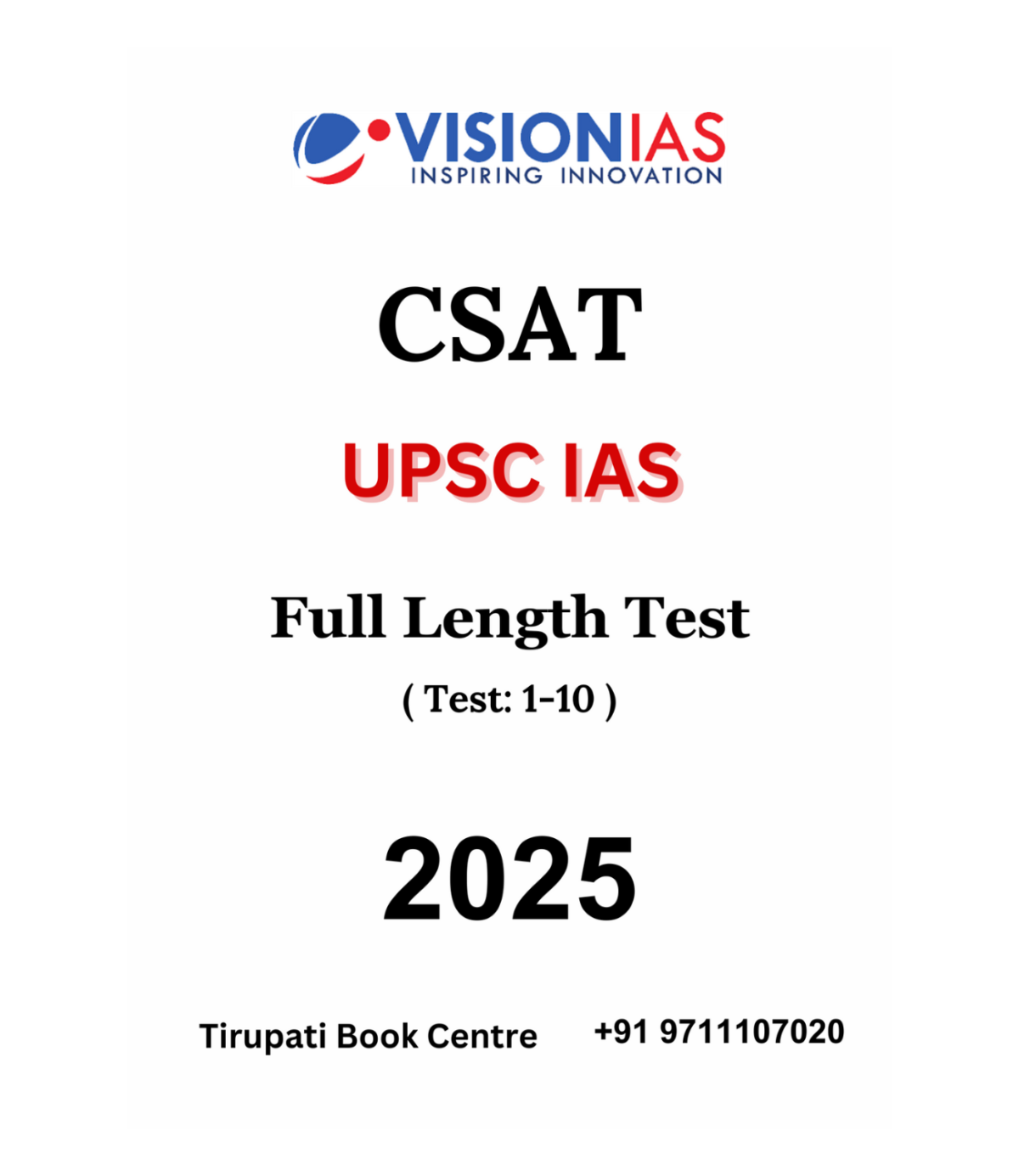 Vision IAS CSAT Full Length Test Series – 1 to 10
