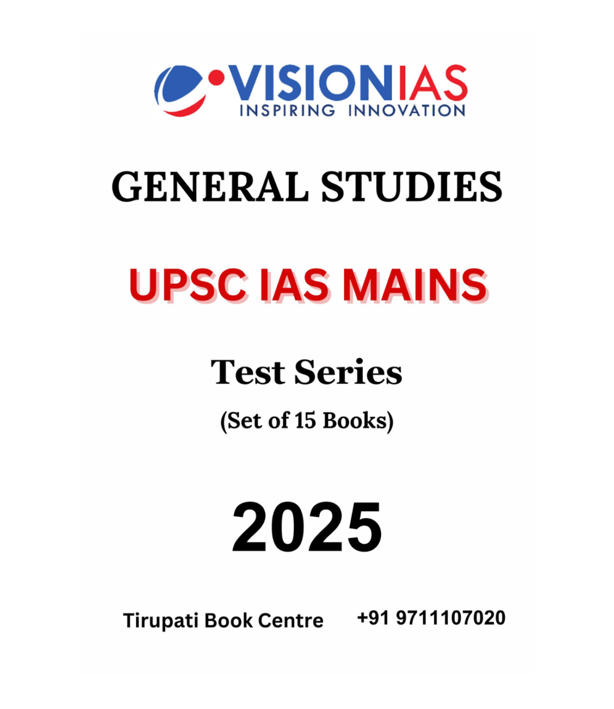 Vision General Studies Mains Test Series (Set of 15 Books)