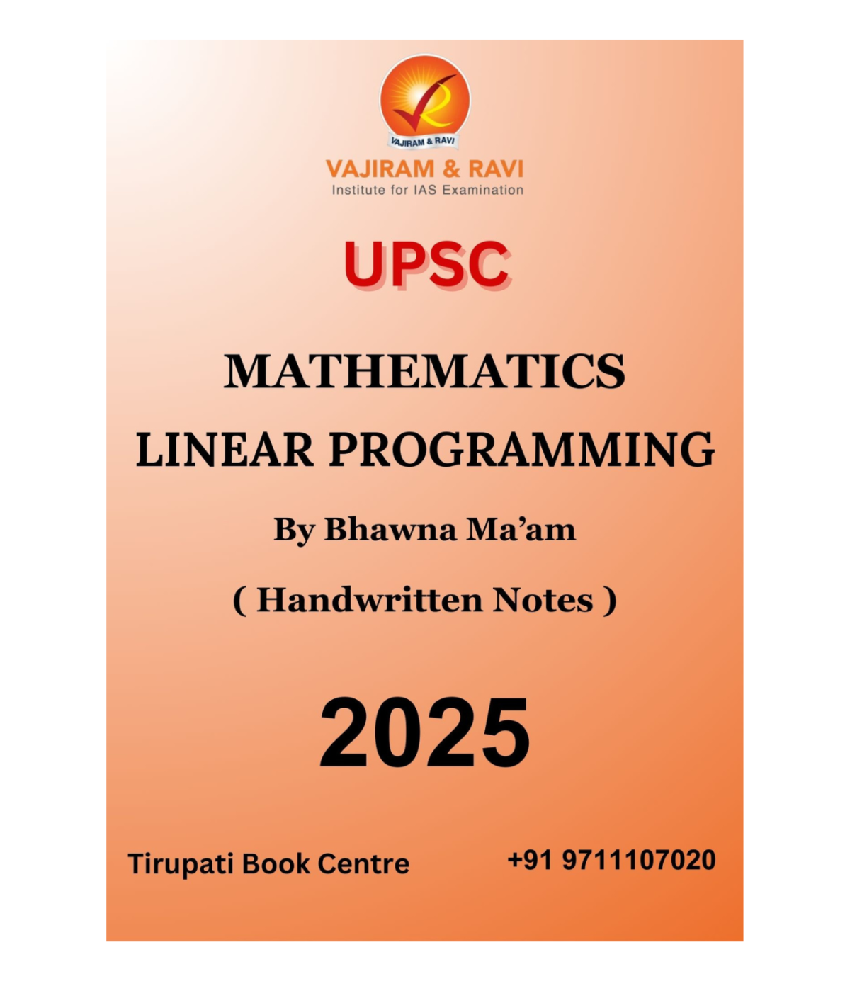 Linear Programming Handwritten Notes by Bhawna Mam for IAS Mains