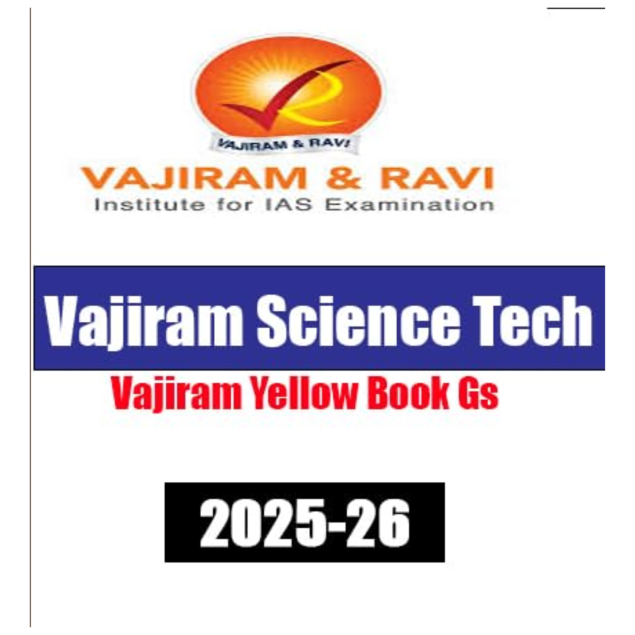 Vajiram & Ravi General Studies(GS)-Yellow Book Prelims & Mains 2025-26 Printed Notes- English (Photocopy B/W Study Material) Indian Vajiram Science Tech