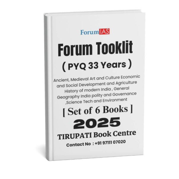 Forum IAS Toolkit (PYQ 33 Years) Set Of 6 Books | B&W