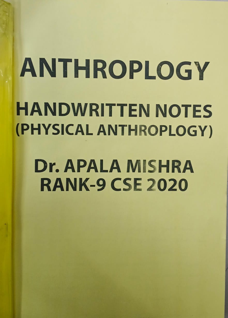 Anthropology, IAS UPSC (MAINS), Notes With Photocopy