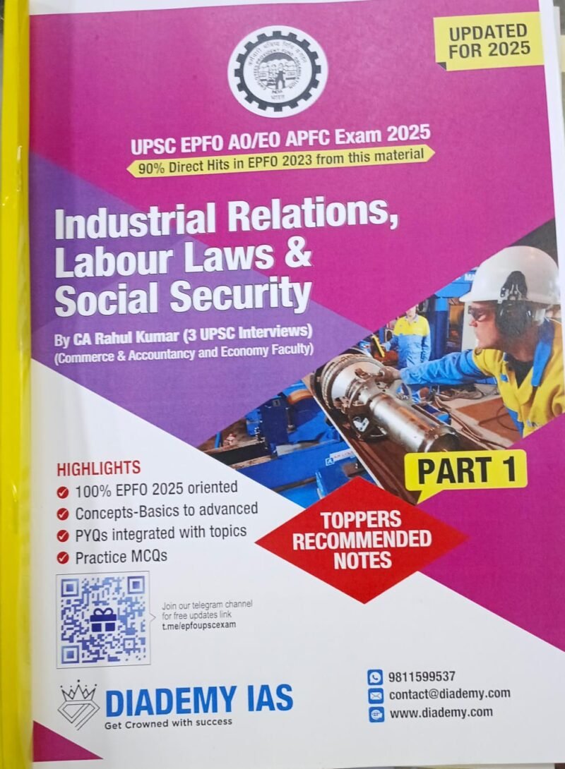 UPSC EPFO AO/EO APFC Exam 2025 Industrial Relations L UPSC