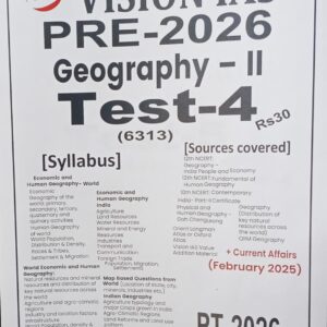 VISION IAS, Geography-ll, PT Test 4, 2026,