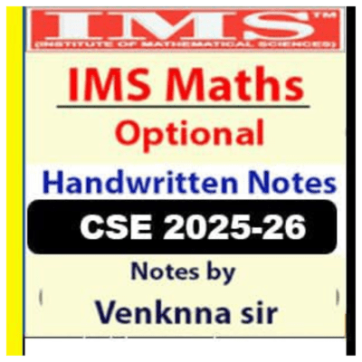 IMS Maths Optional Handwritten Notes by Venkanna Sir - CSE 2025-26