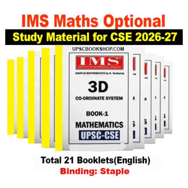 IMS UPSC CSE 2026–27 Staple Binding IMS Maths Notes English