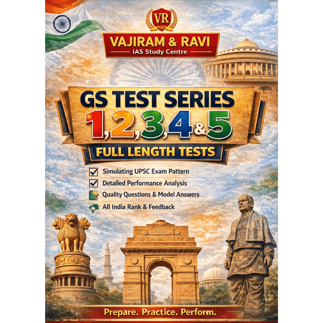 Vajiram & Ravi General Studies (GS) Test Series: 5 Full-Length Mock Tests