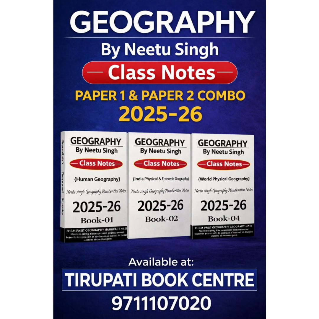 Neetu Singh Geography Handwritten Class Notes: Paper 1 & 2 Complete Combo (4 Book Set)