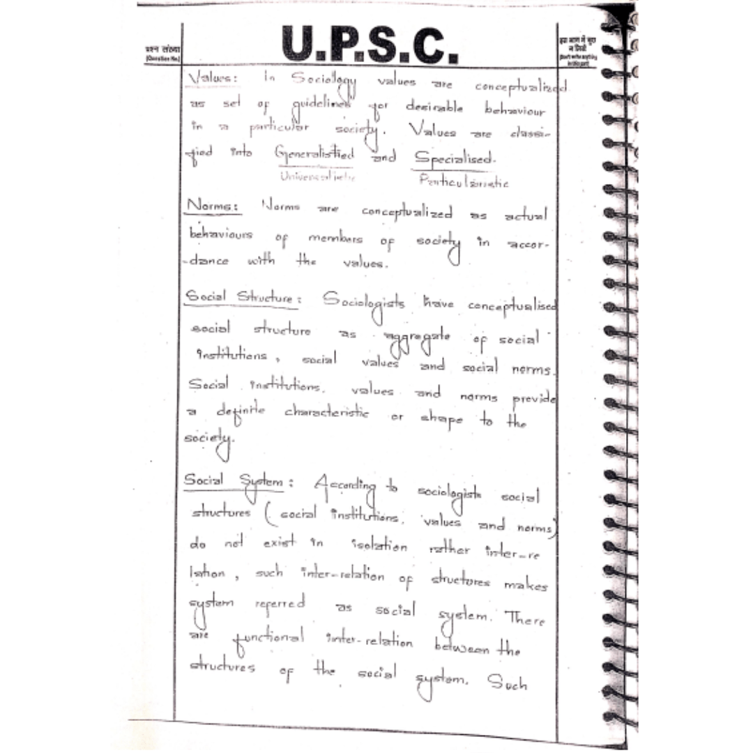 Sociology Optional Book 1 – Handwritten Class Notes - Image 3