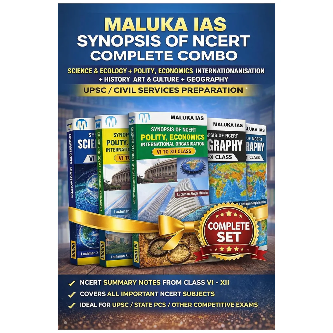Maluka IAS Synopsis of NCERT Complete Combo | Class 6-12 Summary Notes for UPSC & State PCS