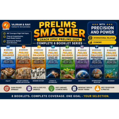 Vajiram & Ravi Prelims Smasher 2026 – Complete 8 Booklet Series