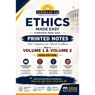 Lukmaan IAS Ethics Made Easy Printed Notes – 2026 Edition (Volume 1 & 2 Combo Set)