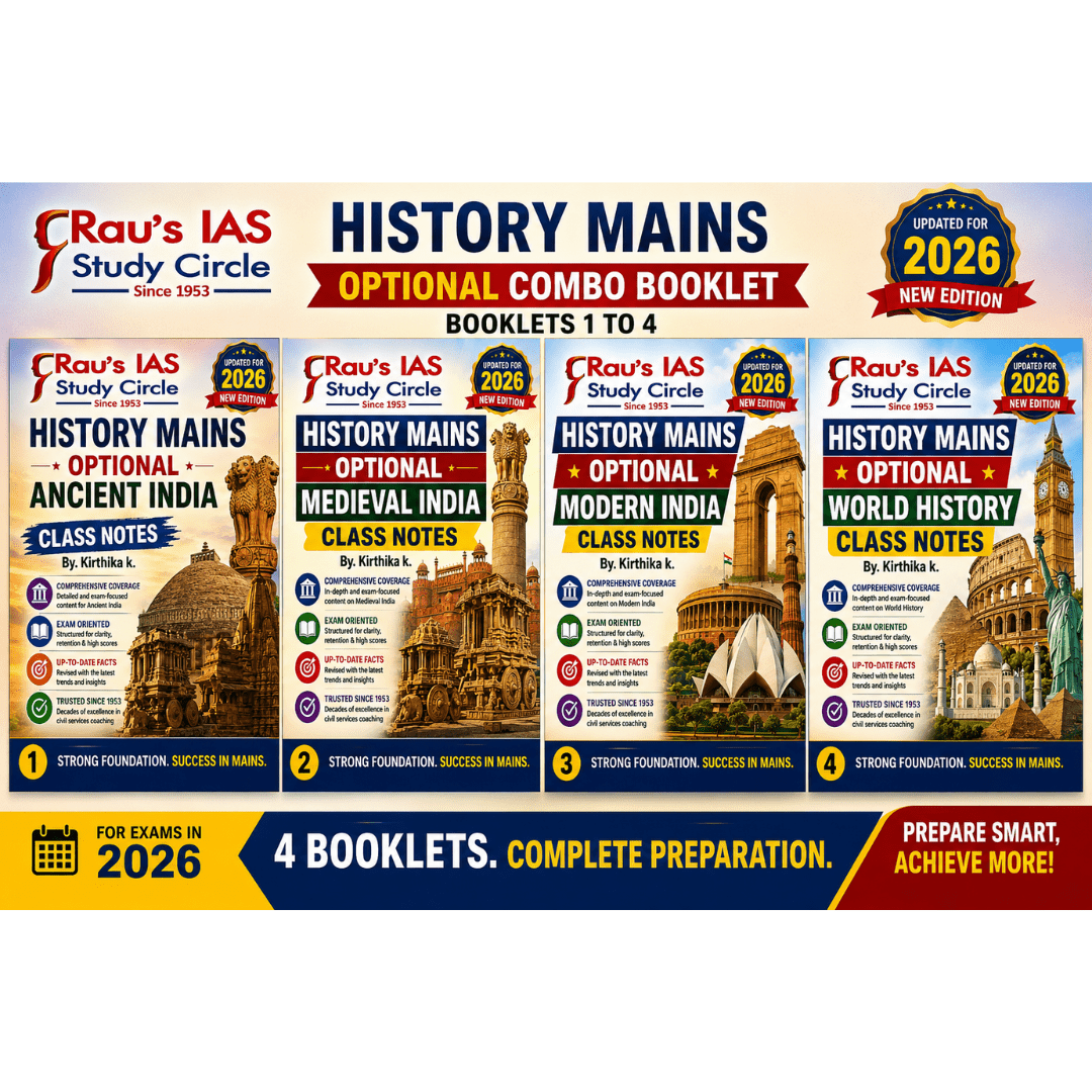 Rau’s IAS Study Circle History Mains Optional Combo Booklet Set (Booklets 1-4) by Kirthika S. for 2026 Exams