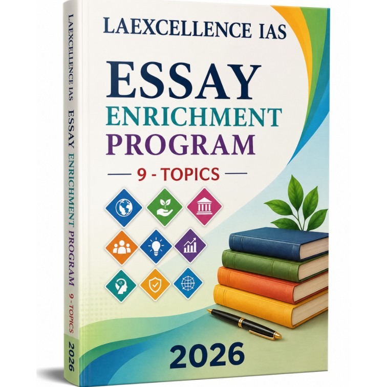Laexcellence IAS Essay Enrichment Program (9 Topics) 2026 Edition – Comprehensive Study Material for UPSC Civil Services Mains
