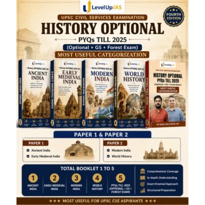 LevelUp IAS History Optional Complete Booklet Set (Paper I & Paper II) | Booklets 1–5 | PYQs Till 2025 | Fourth Edition photocopy
