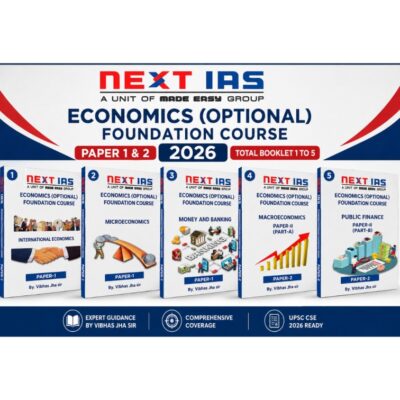 NEXT IAS Economics Optional Foundation Course Printed Notes (Paper 1 & 2) 2026 by Vibhas Jha Sir – Set of 5 Booklets photocopy