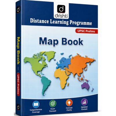 Drishti IAS Map Book (UPSC Prelims) – Distance Learning Programme (Latest Edition) photocopy
