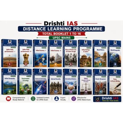 Drishti IAS UPSC Mains Distance Learning Programme (DLP) Complete Study Material Booklets (Booklets 1 to 16 Set) photocopy