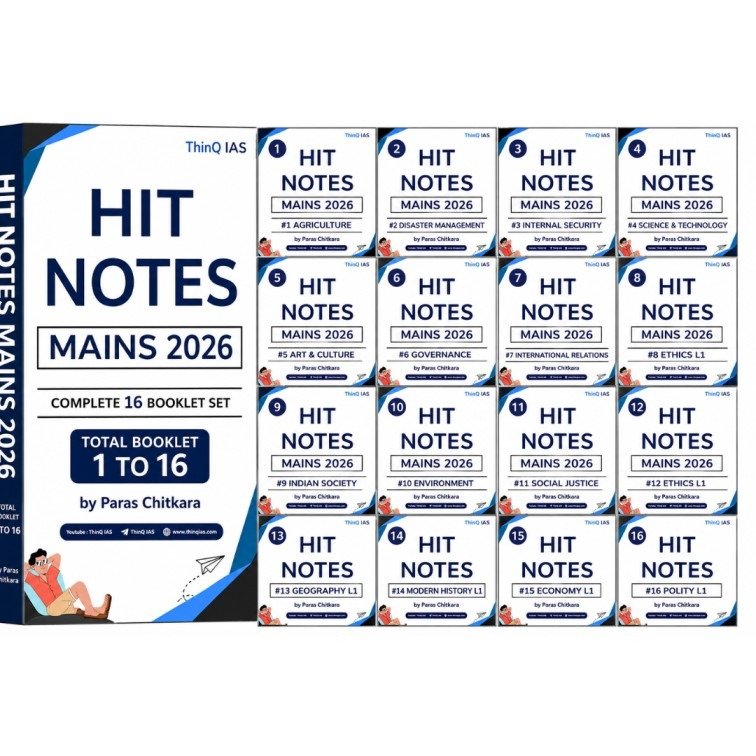 ThinQ IAS UPSC Mains 2026 HIT Notes Complete Study Material (Booklets 1 to 16 Set) by Paras Chitkara PHOTOCOPY