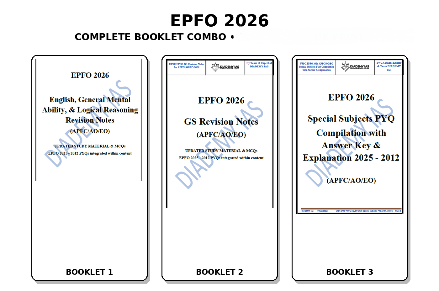 DIADEMY IAS UPSC EPFO 2026 Complete Study Material & PYQ Compilation (Booklets 1 to 7 Combo Set for APFC/AO/EO) (Photocopy) - Image 6