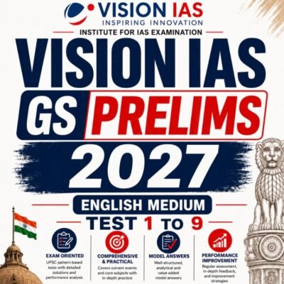 Vision IAS GS Prelims 2027 Test Series 1 to 9 (English Medium) – Printed Study Material Set (photocopy)