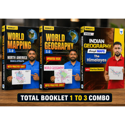 World & Indian Geography Through Maps (Booklets 1 to 3 Combo) – Complete Practice Kit (photocopy)