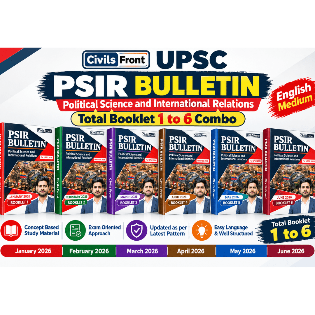 Civils Front UPSC PSIR Bulletin Current Affairs Study Material Combo Set - Total 6 Booklets (January 2026 to June 2026, English Medium) Photocopy